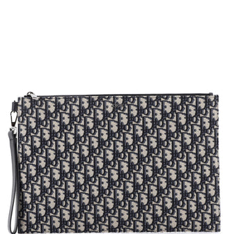 Christian Dior A4 Zip Pouch Oblique Canvas