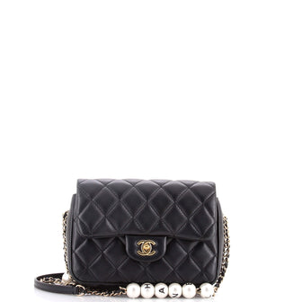 Chanel My Precious Pearls Chain Flap Bag Quilted Lambskin Medium