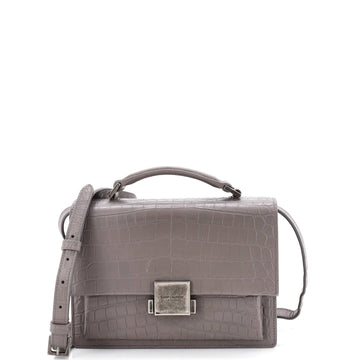 Saint Laurent Bellechasse Satchel Crocodile Embossed Leather Medium