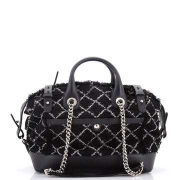 Chanel Crest Trip Bowling Bag Tweed and Caviar Medium