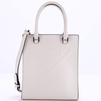 Prada Logo Drill Tote Leather Mini