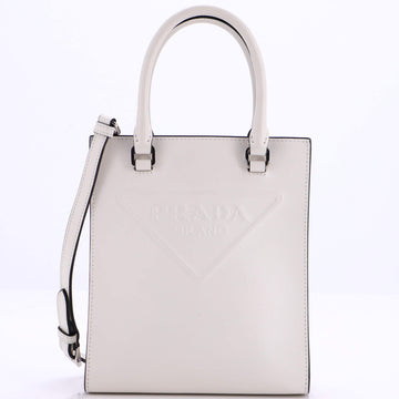 Prada Logo Drill Tote Leather Mini