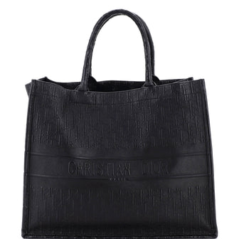 Christian Dior Book Tote Oblique Embossed Calfskin Large