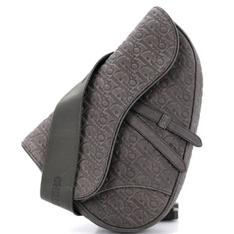 Christian Dior x Denim Tears Saddle Crossbody Bag Oblique Suede with Shearling