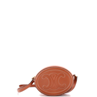 Celine Triomphe Oval Crossbody Bag Leather Mini