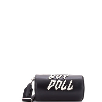 Celine Cylinder Shoulder Bag Leather with Applique