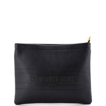Christian Dior DiorDouble Zip Pouch Leather Medium