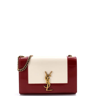 Saint Laurent Classic Monogram Crossbody Bag Leather and Patent Small