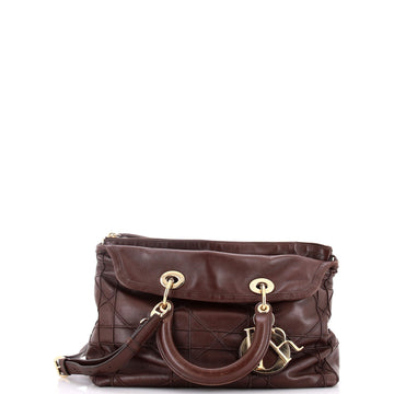 Christian Dior Granville Satchel Cannage Quilt Leather Medium