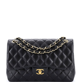 Chanel Classic Double Flap Bag Quilted Lambskin Jumbo