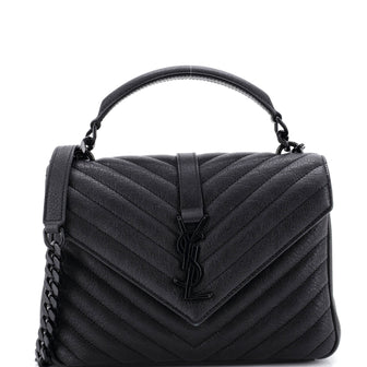 Saint Laurent Classic Monogram College Bag Quilted Leather Medium