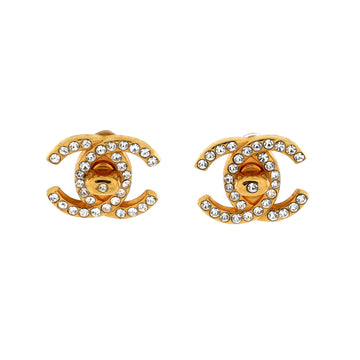 Chanel CC Clip-On Earrings Metal with Crystal
