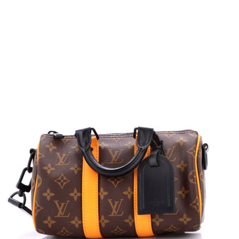 Louis Vuitton Keepall Bandouliere Bag Macassar Monogram Canvas with Leather 25