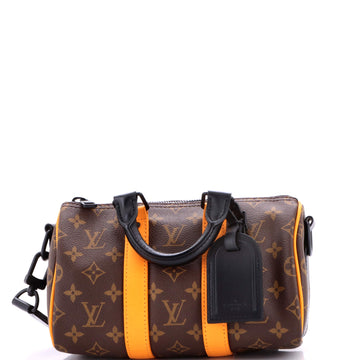 Louis Vuitton Keepall Bandouliere Bag Macassar Monogram Canvas with Leather 25