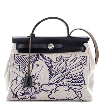 Hermes Herbag Zip Pegase Pop Toile and Leather 31