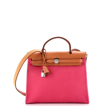 Hermes Herbag Zip Leather and Toile 31