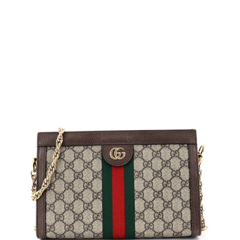 Gucci Ophidia Chain Shoulder Bag GG Coated Canvas Small