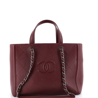 Chanel CC Shopping Tote Stitched Deerskin Medium