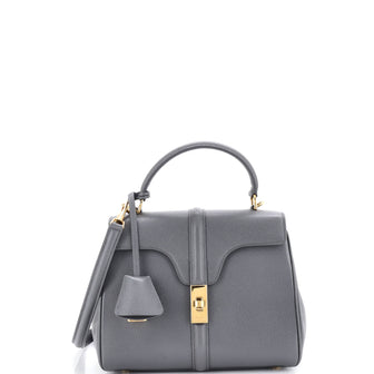Celine 16 Top Handle Bag Grained Calfskin Small