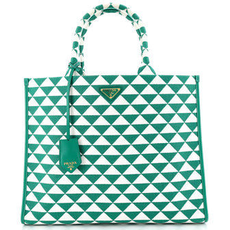 Prada Symbole Shopper Tote Jacquard Large
