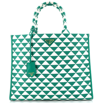 Prada Symbole Shopper Tote Jacquard Large