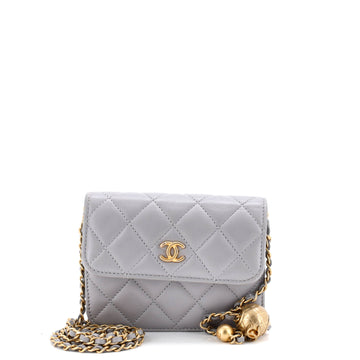Chanel Pearl Crush Flap Clutch with Chain Quilted Lambskin Mini