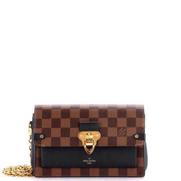 Louis Vuitton Vavin Chain Wallet NM Damier with Leather