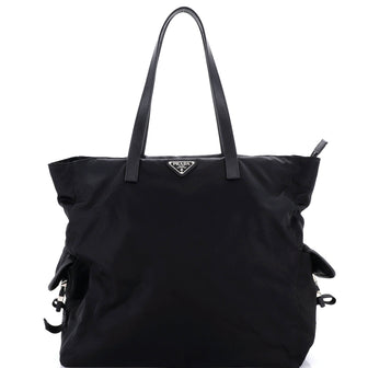 Prada Side Pocket Zipped Tote Tessuto Large