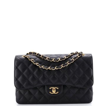 Chanel Classic Double Flap Bag Quilted Caviar Jumbo
