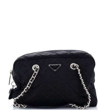 Prada Chain Shoulder Bag Quilted Tessuto Medium