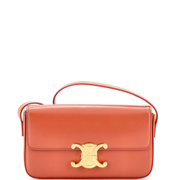 Celine Triomphe East-West Shoulder Bag Smooth Calfskin Brown 4013171