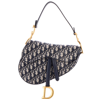Christian Dior Saddle Handbag Oblique Canvas Medium