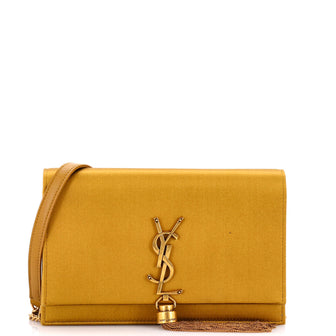 Saint Laurent Classic Monogram Tassel Chain Wallet Satin