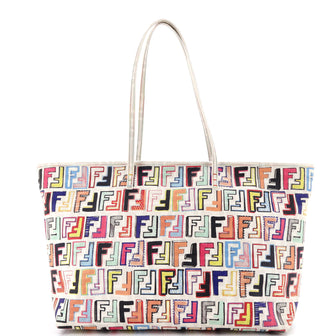 Fendi Roll Tote Zucca Spalmati Canvas Medium