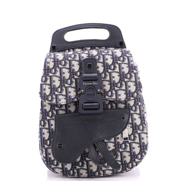 Christian Dior Saddle Backpack Oblique Canvas Mini