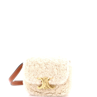 Celine Triomphe Shoulder Bag Shearling Mini
