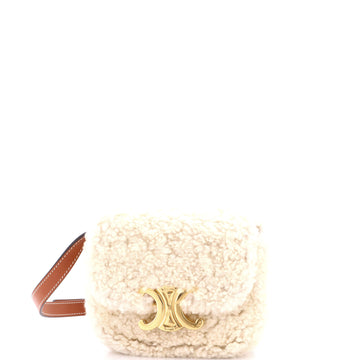 Celine Triomphe Shoulder Bag Shearling Mini