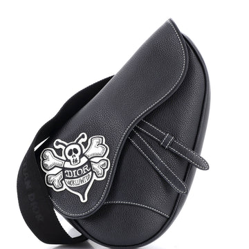 Christian Dior Shawn Stussy Saddle Crossbody Bag Leather with Applique