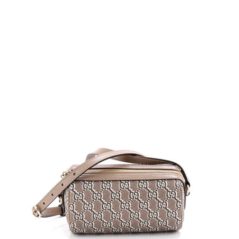 Gucci Cylindrical Shoulder Bag GG Shadow Coated Canvas Mini