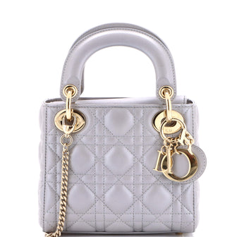 Christian Dior Lady Dior Chain Bag Cannage Quilt Lambskin Mini