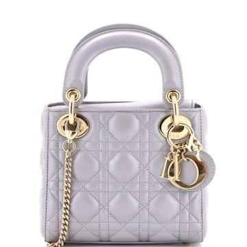 Christian Dior Lady Dior Chain Bag Cannage Quilt Lambskin Mini