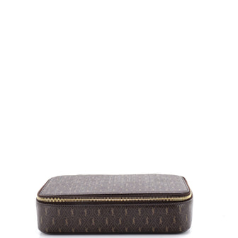Saint Laurent Zip Around Jewelry Box Monogram All Over Canvas Large