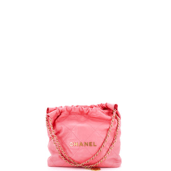 Chanel 22 Chain Hobo Quilted Calfskin Small