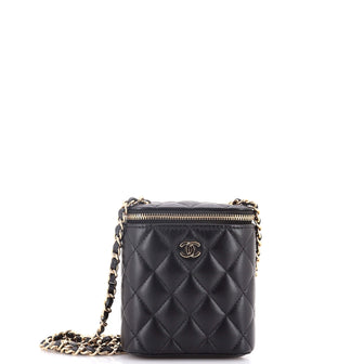 Chanel Vertical Classic Vanity Case with Chain Quilted Lambskin Small