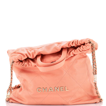 Chanel 22 Chain Backpack Quilted Caviar Large