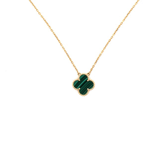 Van Cleef & Arpels Vintage Alhambra Pendant Necklace 18K Yellow Gold and Malachite