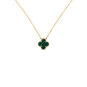 Van Cleef & Arpels Vintage Alhambra Pendant Necklace 18K Yellow Gold and Malachite