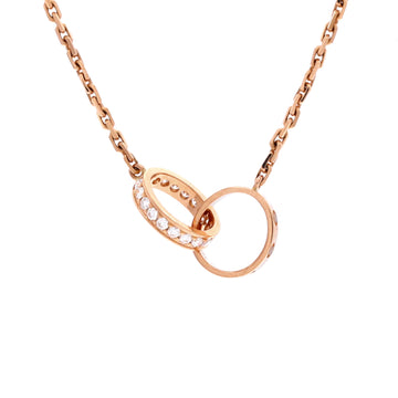 Cartier Love Interlocking Necklace 18K Rose Gold with Diamonds