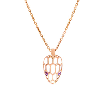 Bvlgari Serpenti Seduttori Pendant Necklace 18K Rose Gold with Amethyst