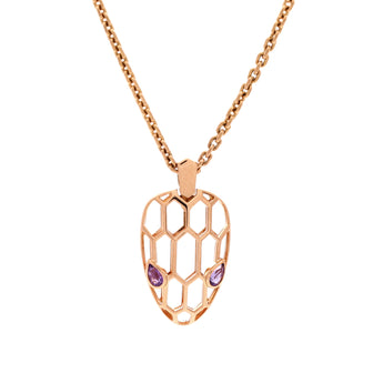Bvlgari Serpenti Seduttori Pendant Necklace 18K Rose Gold with Amethyst